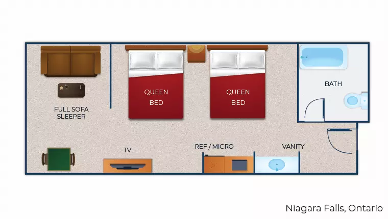 The floorplan for the Family Suite 